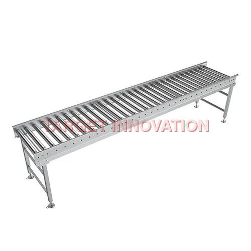 Gravity Roller Conveyor - Stainless Steel, Various Sizes Available - Silver, Industrial Usage, Warranty Included