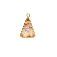Tiger Eye Gemstone 10x15mm Triangle Shape Gold Vermeil Bezel set Charm