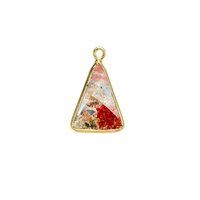 Unakite Gemstone 10x15mm Triangle Shape Gold Vermeil Bezel set Charm