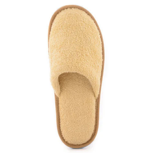 Cream Closed Toe Towel Slippers