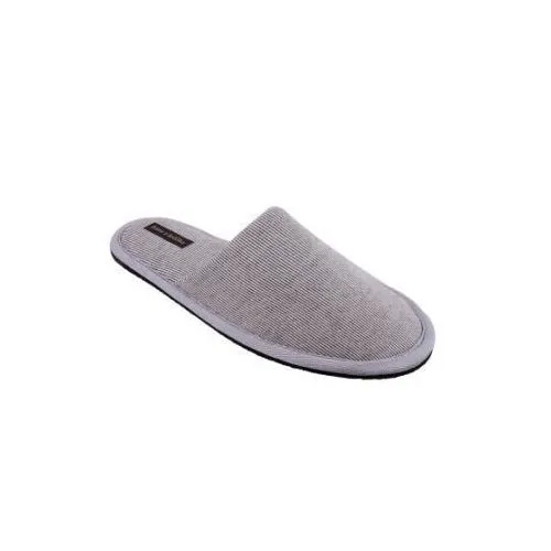 Grey Closed Toe Terry Slipper