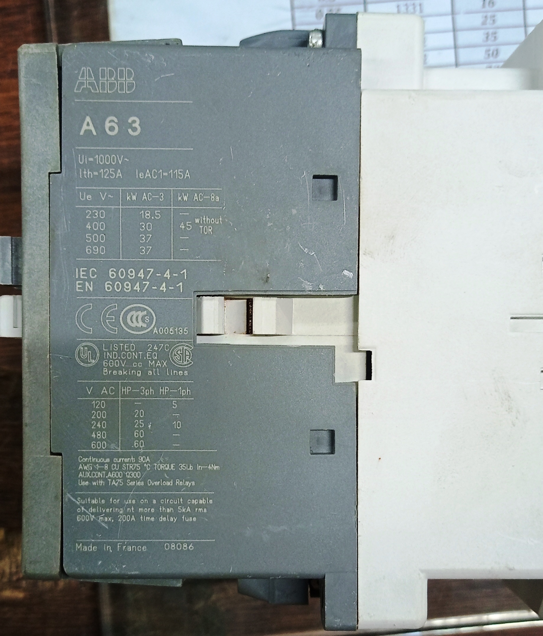 ABB A63-30 CONTACTOR