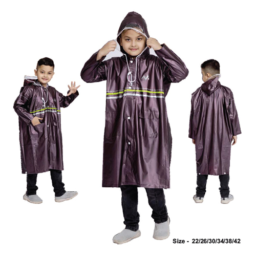 04B Kids Supreme Plain PVC Raincoat (Pleat)