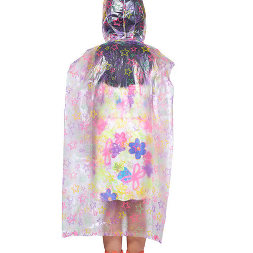 08G Kids Galaxy Print PVC Raincoat