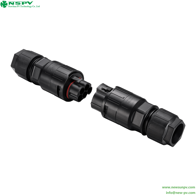 IP68 Waterproof 5P Solar AC Connectors IP68 Waterproof PV Cable Panel 50A 500V AC Wire Coupler