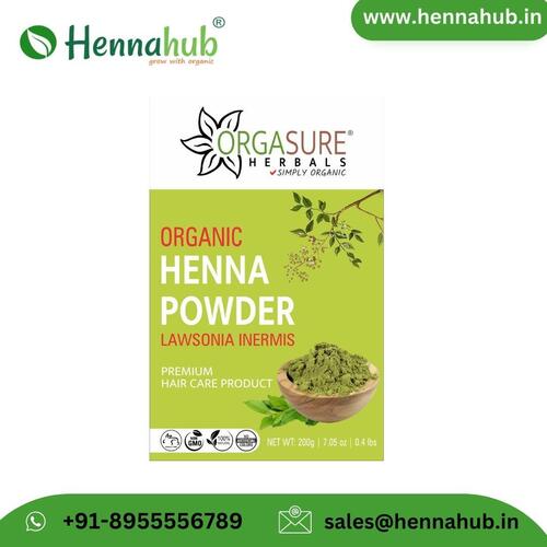 Orgasure Natural and Organic Henna Powder - 100% Henna Green Color Cosmetic Grade Fine Powder Form Covers Grey Chemical-Free Easy to Use