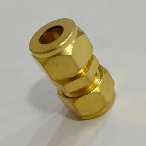 Golden Brass Hex Lpg Pipe Jointer