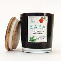 Zara Scented Natural Wax Black Glass Jar Candle