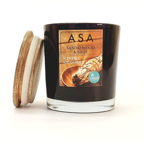 Asa Scented Natural Wax Black Glass Jar Candle