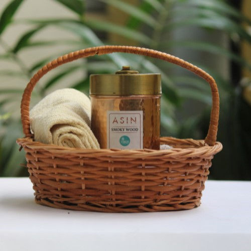 ASIN Smoky Wood Scented Natural Wax Metal Jar Candle