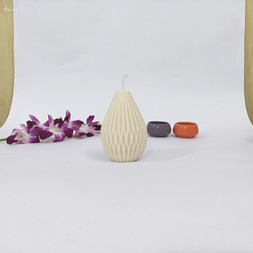 Origami Pear Origami Design Pear Shape Candle Offwhite Color Burning Time: 12-15Hours Hours