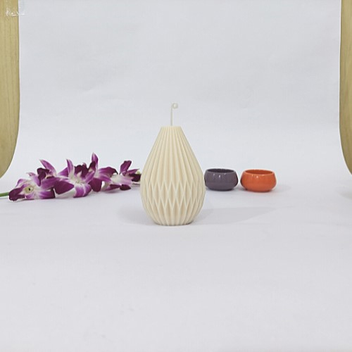 Origami Pear Origami Design Pear Shape Candle Offwhite Color