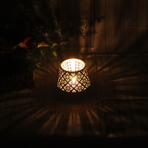 Trapez Geometric Tea Light Candle Holder Black-Gold Color