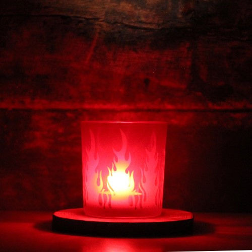 Red Christmas Glass Candle Holders Firered