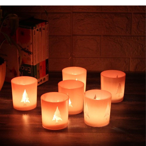 XmasTree Christmas Glass Candle Holders
