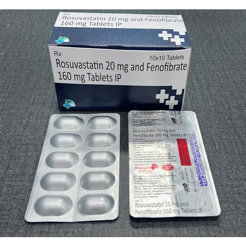 Rosuvastatin 20Mg And Fenofibrate 160Mg Tablet