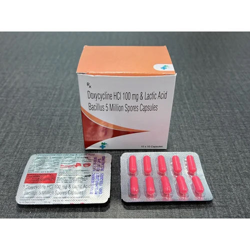 Doxycycline Hci 100 Mg And Lactic Acid Bacillus 5 Million Spores Capsules Keep In A Cool & Dry Place