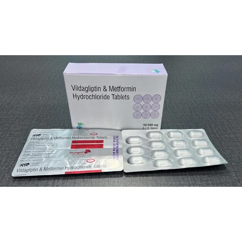 Vildagliptin 50Mg And Metformin HCL 500Mg Tablets