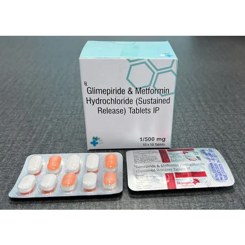 Glimepiride 1Mg And Metformin Hydrochloride 500Mg SR Tablet