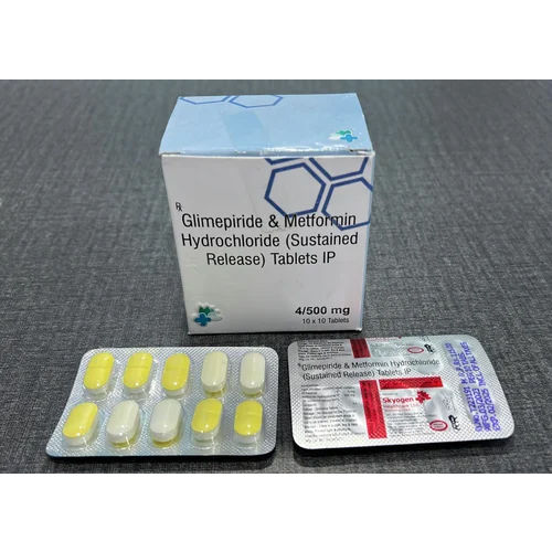 Glimepiride 4Mg And Metformin Hydrochloride 500Mg SR Tablet