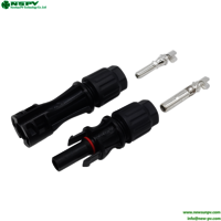 Waterproof TUV MC 4 Solar Cable Connectors 1500VDC 60A PV Wire Connectors For Solar Power System
