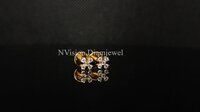 Natural Diamond Yellow Gold Baby Kids Earrings