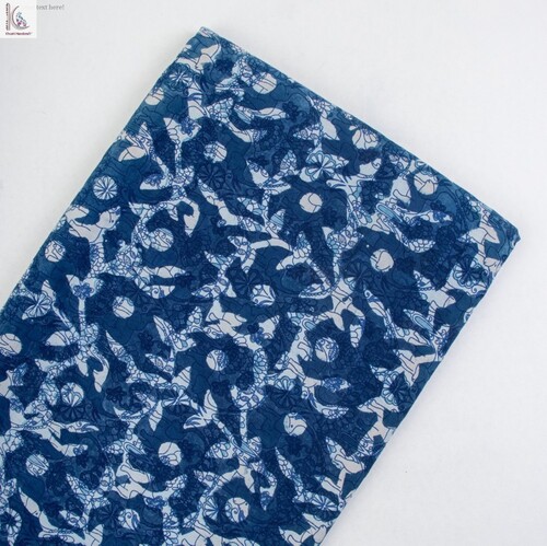 COTTON INDIGO BLOCK PRINT