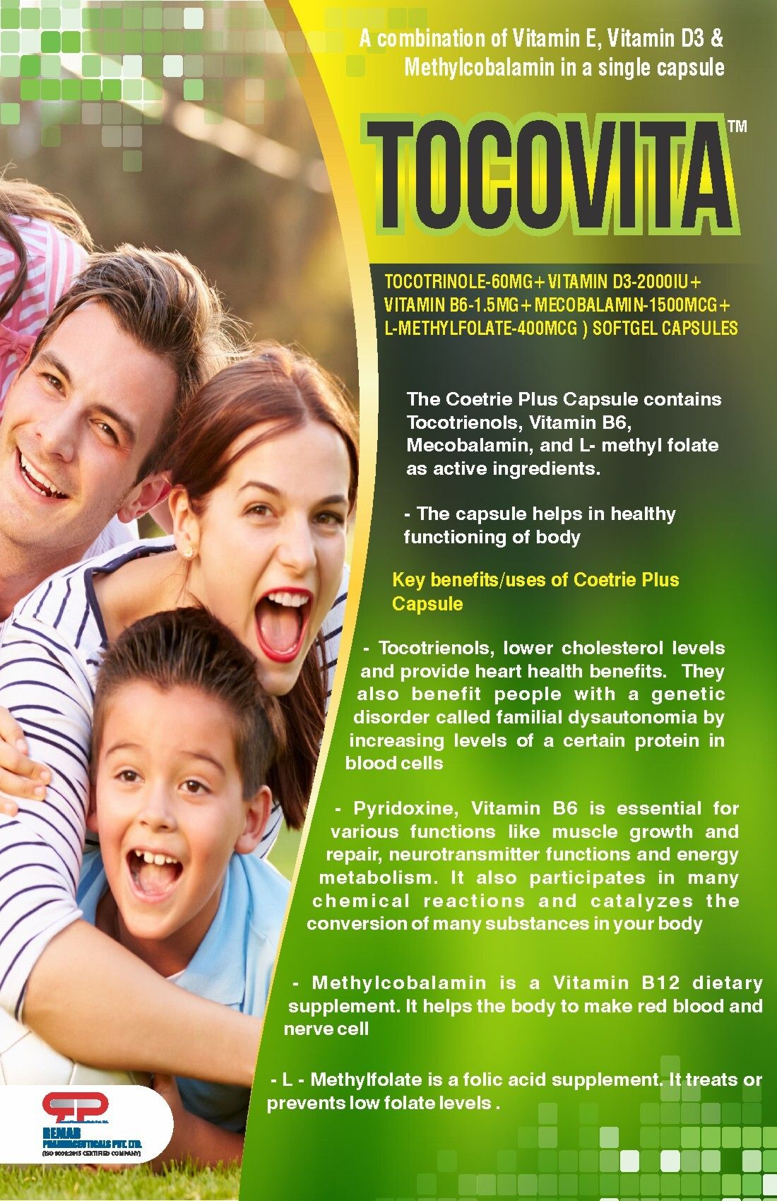 Tocotrienol 60mg and Vitamin D3 2000 iu and Vitamin B6 and