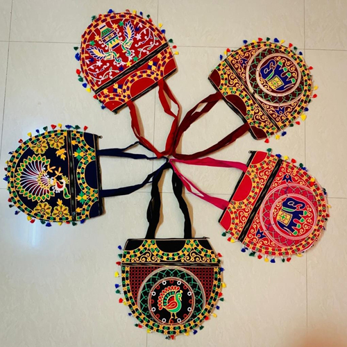 14 x 15 inch Ari Work Round Embroidered Fashion Bag