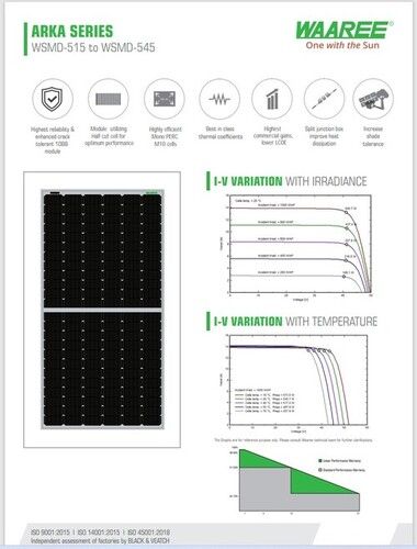 Monocrystalline Silicon Waaree Solar Panels