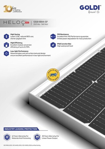 Goldi Green 540 Wp Solar Panel