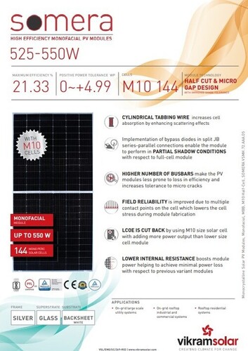 Vikram Solar - Somera 545 W Solar Panel