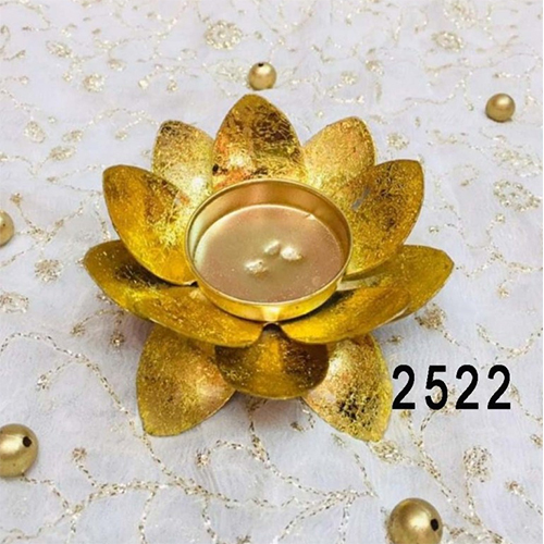 Golden 2522 Decorative Metal Lotus Candle Holder