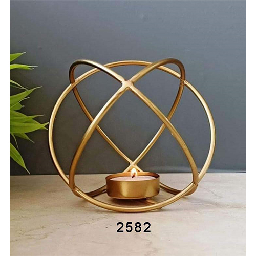 Nordic Geometric Tealight Candle Holder - 5x6x5 Inch , Golden Decorative Item for Home Decoration