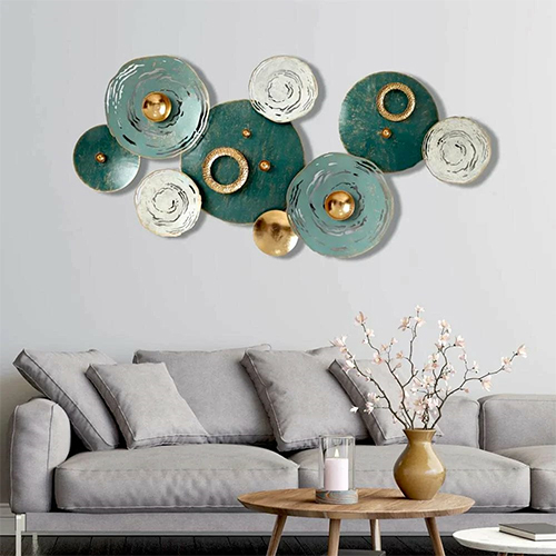 8080 Elegant Round Metal Wall Art Size: 48X24 Inch