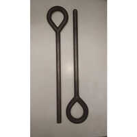 Oval Eye Bolts - Mild Steel, 250mm Size, Black Color | Ideal For Industrial Applications, 50kg Pack With Half Thread Design