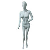 White Fiberglass Female Mannequin - Medium Size, Polished White Finish | Full Body Design, Metal Base, Adult Female Display