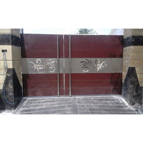 Brown Stainless Steel Designer Main Gate