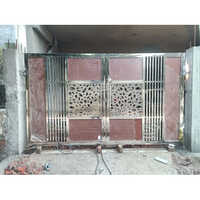 Brown Steel Sliding Folding Gate
