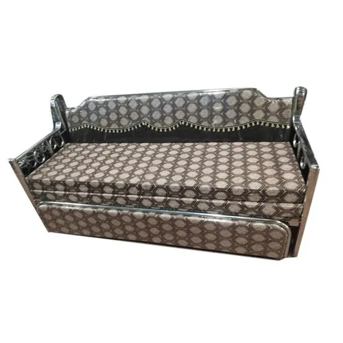 Brown Steel Three Seater Sofa Cum Bed