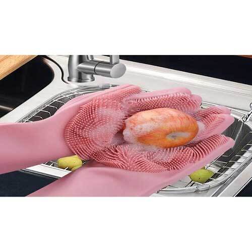 Spatula Brush Tong Turner Oven Mitt and Cleaning Gloves Silicone Kitchen Tools Set