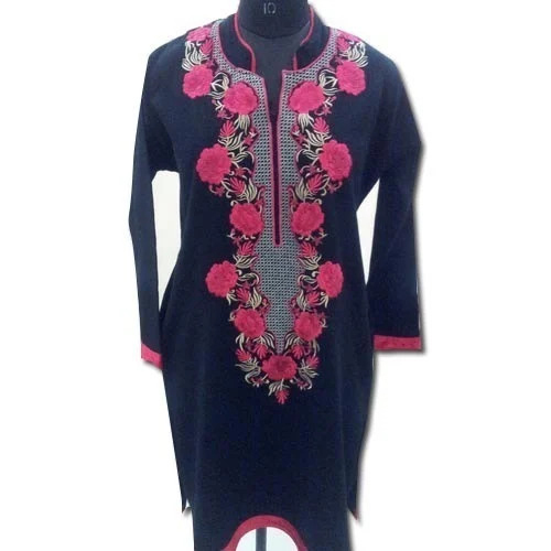Blue-Pink Ladies Cotton Kurti