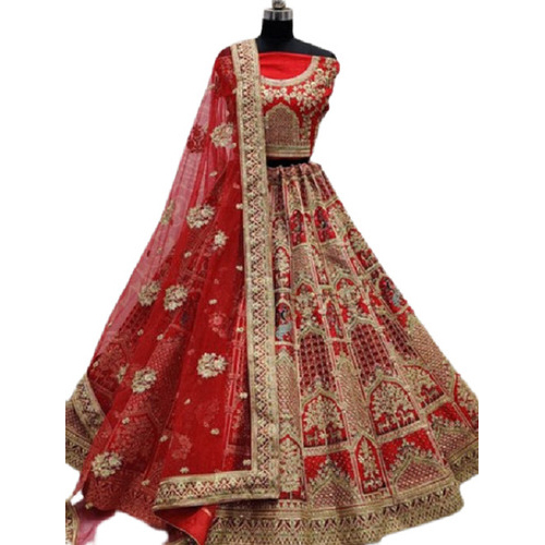 Red-Golden Designer Bridal Lehenga