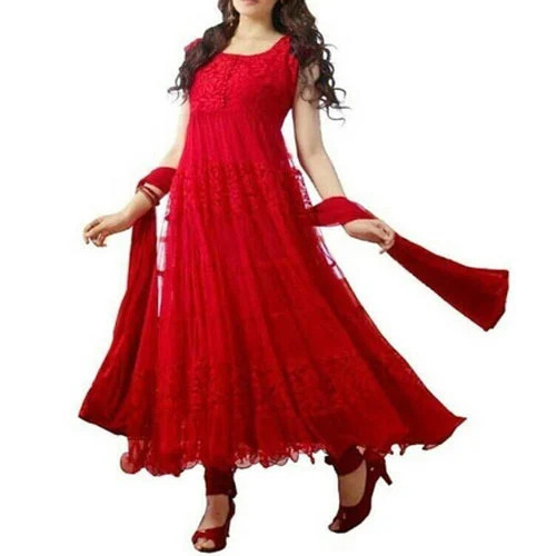 Red Ladies Anarkali Suit