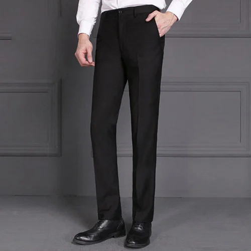 Black Mens Cotton Trouser