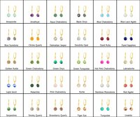 Golden Rutile Gemstone 10mm Round Shape Bezel Set Gold Vermeil Hoop Earrings