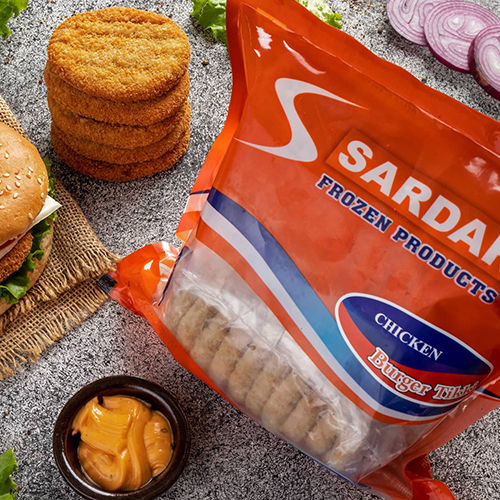 Chicken Burger Tikki Packaging: Vacuum Pack