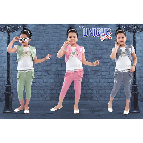 Cotton 6colour Girls Top Capri Set, Machine Wash, Size: (4-6-8)y(10-12-14)y  at Rs 150/set in Hooghly