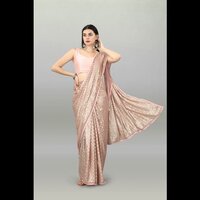 Georgette   Sequnce    Saree - Color: Pink