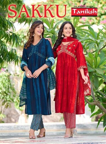 Aliya Cut Kurti Pant Set With Embroidery Work